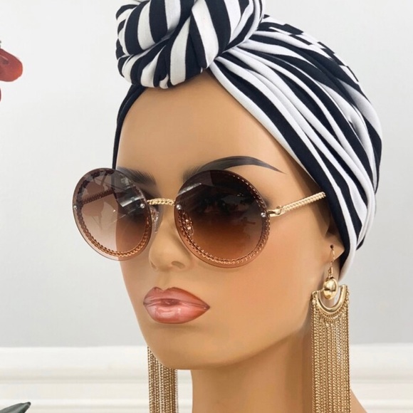 Striped Turban—Pre-tied Never Worn - Picture 2 of 4